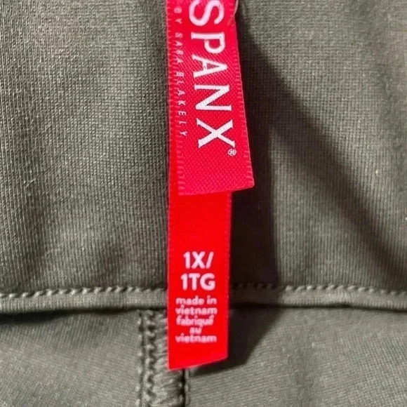 Spanx Plus Size 1X Ankle Leggings Leggings Back Pockets Green - Picture 3 of 10